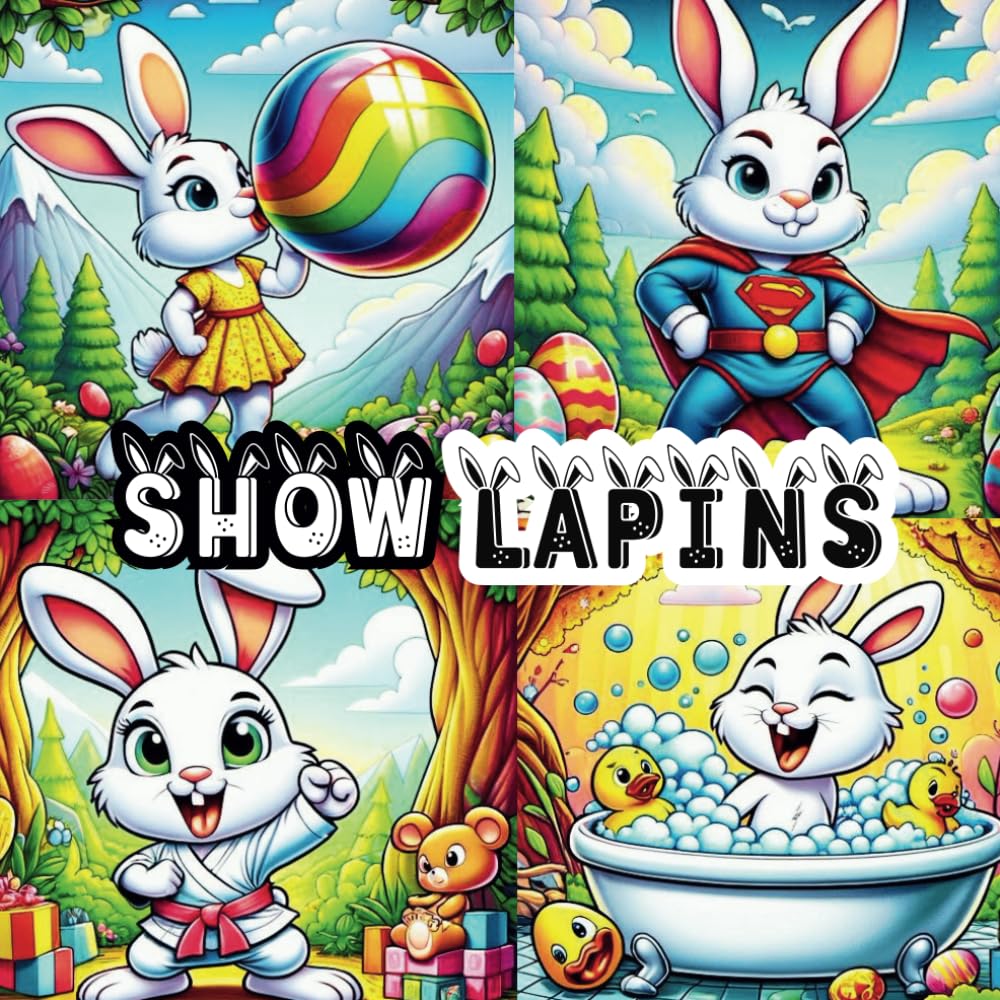 SHOW LAPINS : 90 Coloriages de Lapins de Pâques Drôles et Amusants - Grand Livre de Coloriage de Pâques dès 6 ans book