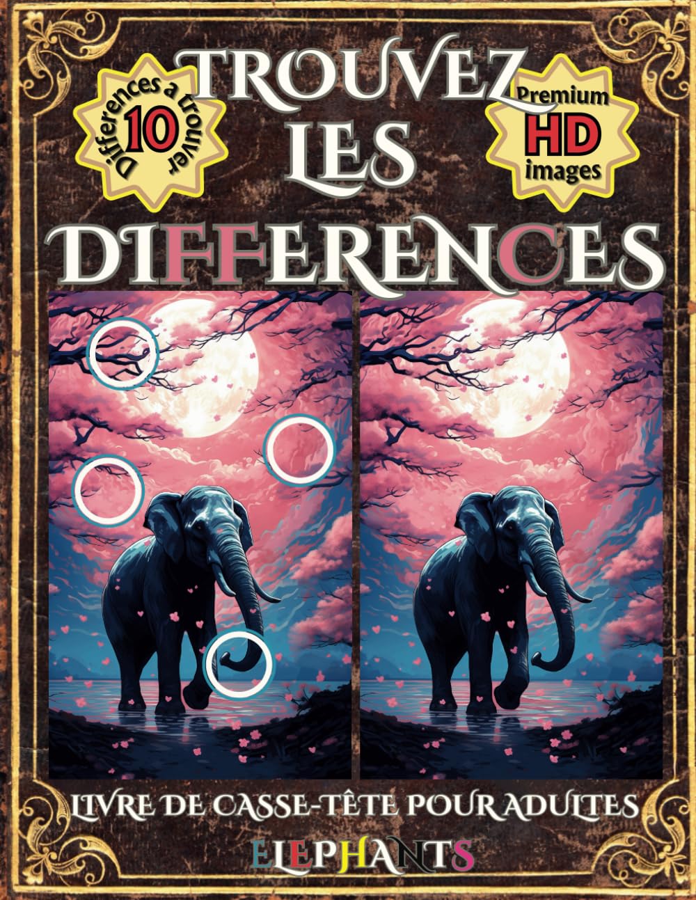 Trouvez les Différences Livre de casse-tête pour Adultes: Défis Visuels et Casse-têtes Captivants: Améliorez Votre Concentration en S'amusant sur le Theme des Elephants book