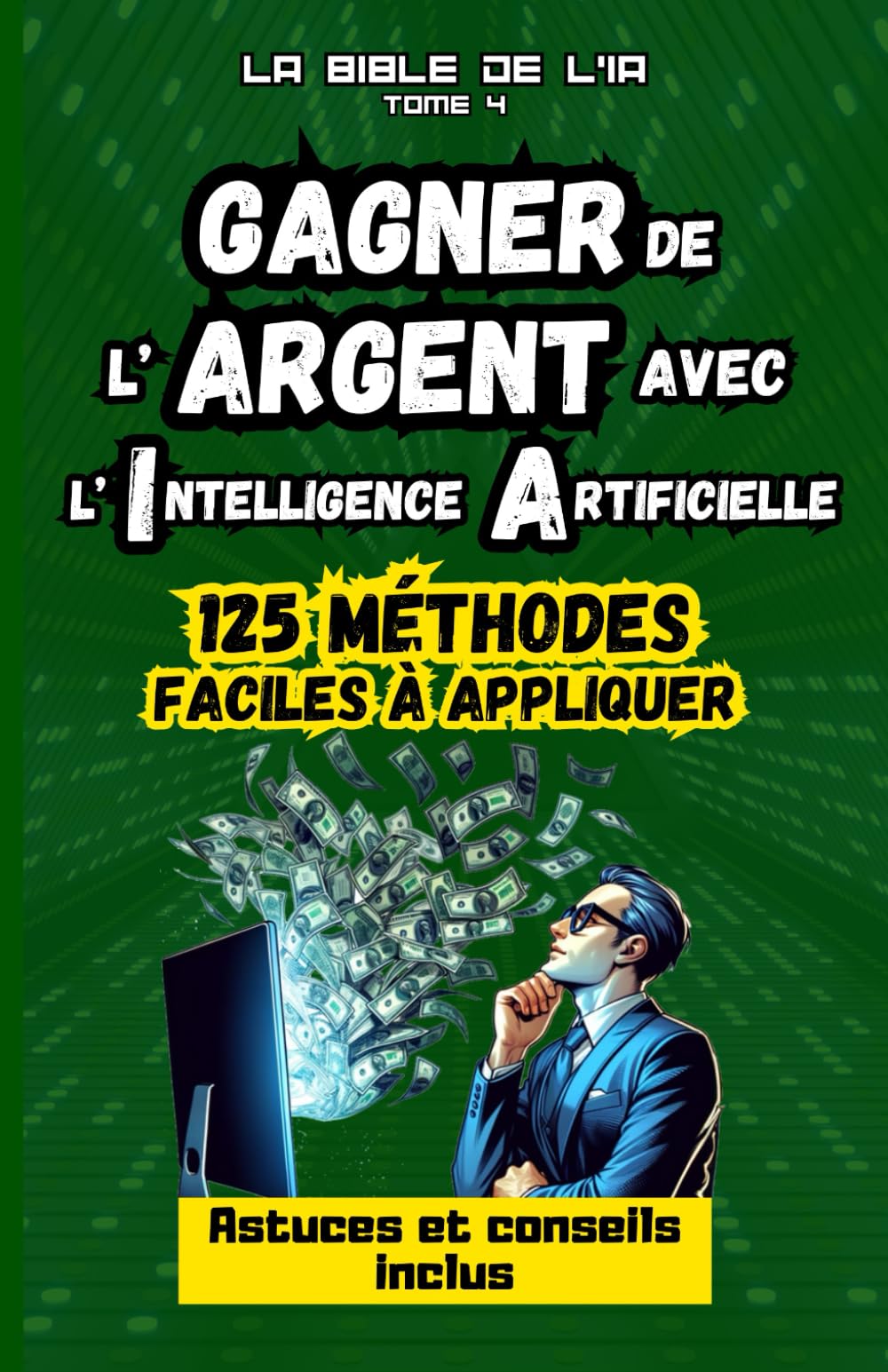 Gagner de l'Argent avec l'Intelligence Artificielle : 125 méthodes faciles à appliquer, La Bible de l'IA, Tome 4 : guide pour se créer une source de ... en ligne et développer un riche business book