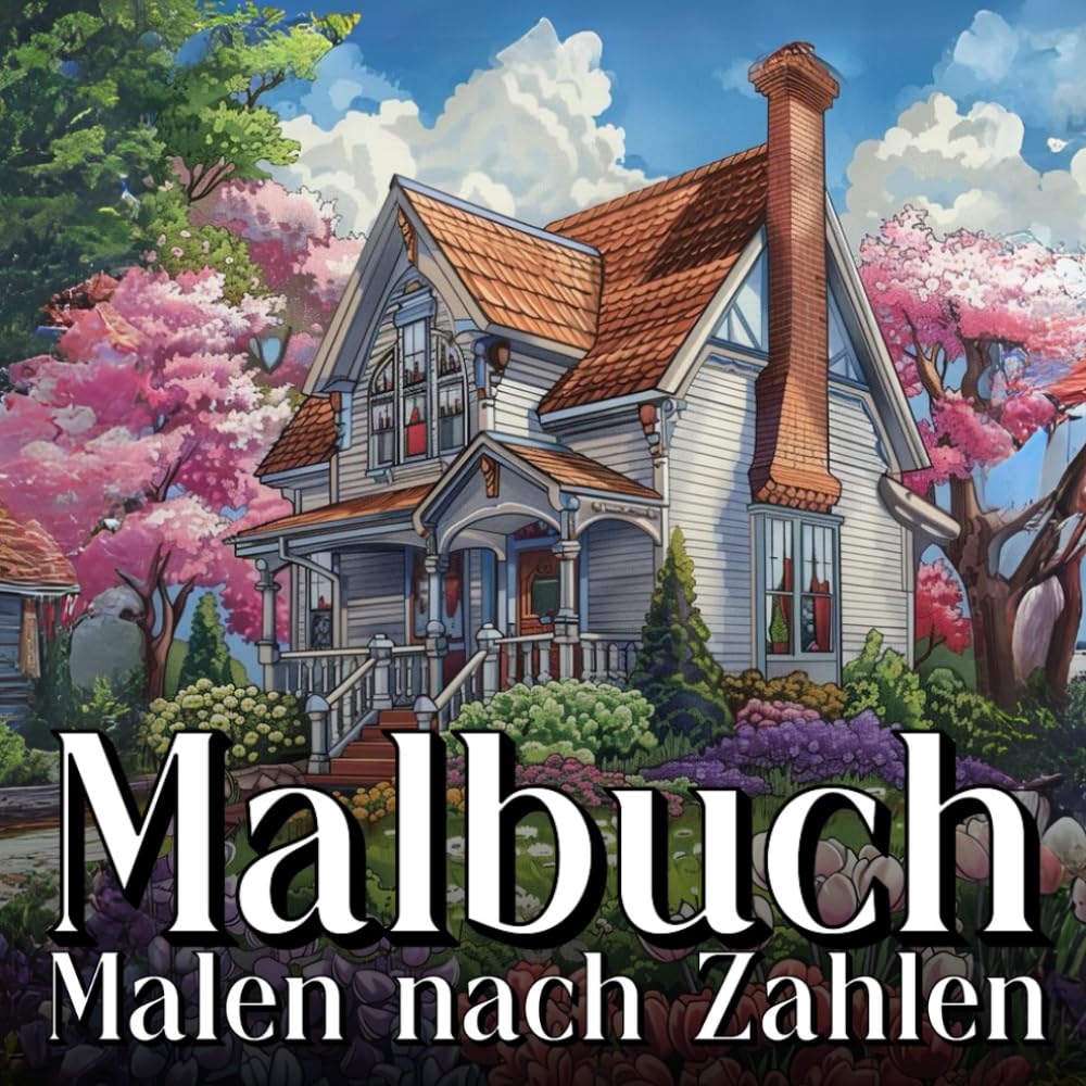 Malen nach Zahlen Malbuch für Erwachsene: Ein Ausmalbuch mit Blumen, Tiere, Garten und Landschaften für Entspannung und Stressabbau Arts & Music
