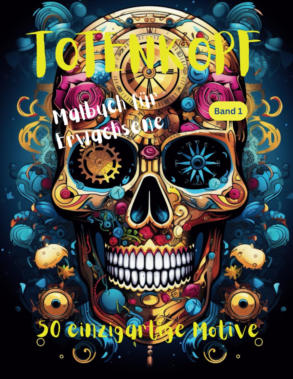 TOTENKOPF MALBUCH FÜR ERWACHSENE BAND 1 I 50 FANTASTISCHE MOTIVE I GROSSES FORMAT A4 I GESCHENKIDEE I KREATIVITÄT I ENTSPANNUNG I STRESSABBAU I SPASS Film, Art & Culture