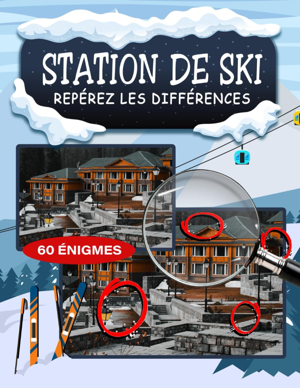 Station de Ski Trouve la Différence: Trouvez Les Différences Avec Des Images D'Activités De Station De Ski, Jeux De Puzzles Pour Adultes, Enfants Et Adolescents Pour Soulager Le Stress Et Se Détendre book