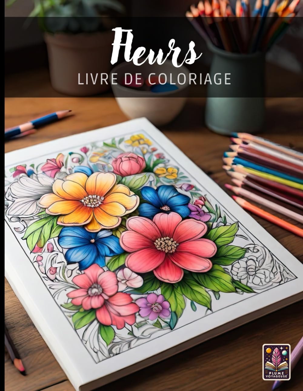 Fleurs - Grand Livre de Coloriage anti-stress pour Adultes - 100+ pages (21.5 x 28 cm) book