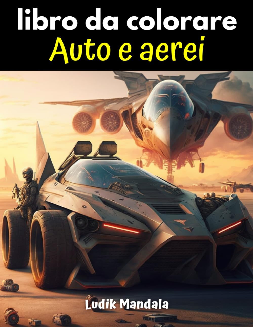 Colorare auto e aerei: Auto di supereroi e aerei da combattimento da colorare | Per bambini a partire dai 7 anni e adulti con la passione per i cartoni animati book