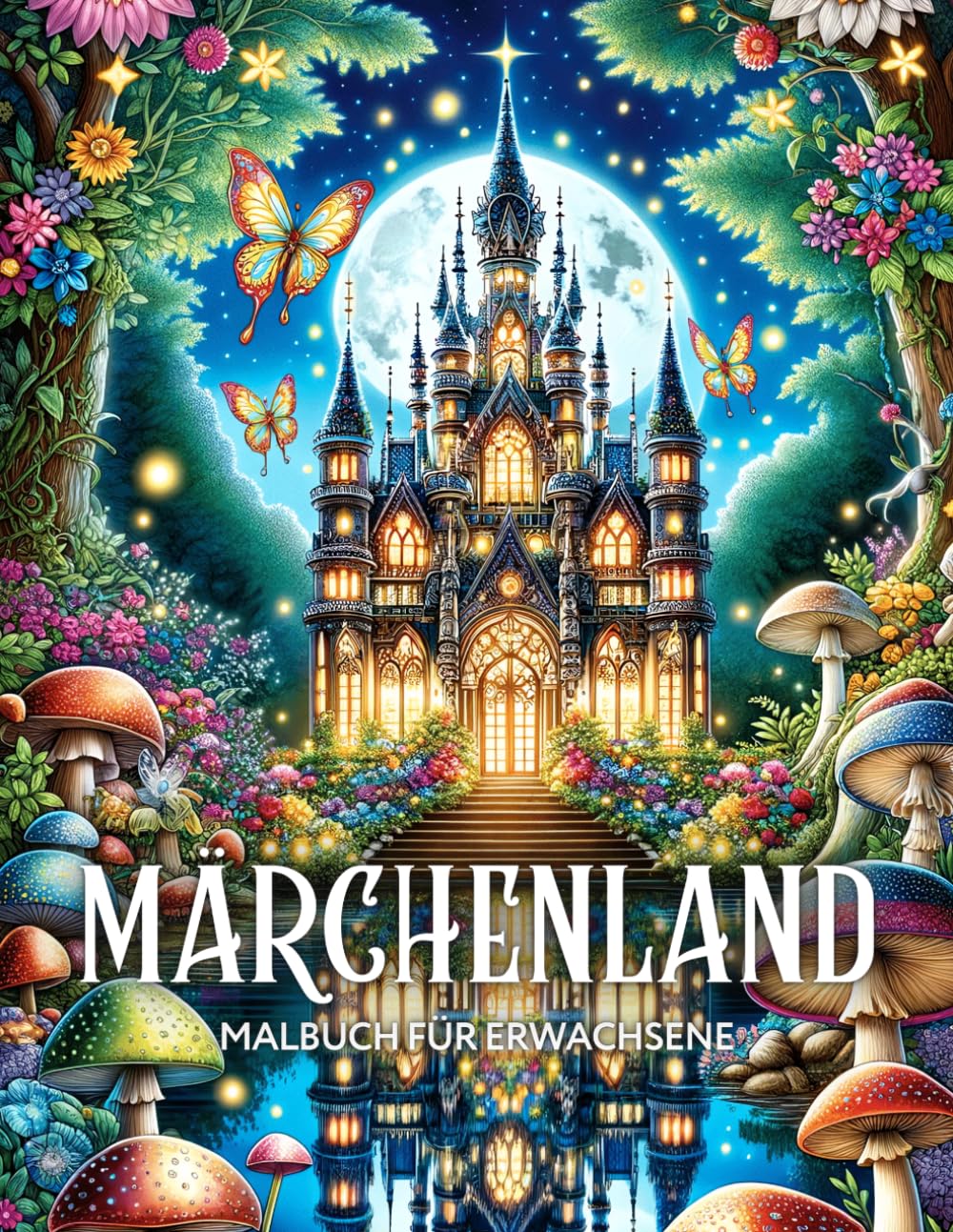 Märchenland Malbuch für Erwachsene: Fantasy Ausmalbuch mit Feenhaften Feen, Magischen Heimen und Mythischen Feenschlössern für Senioren und Jugendliche Arts & Music