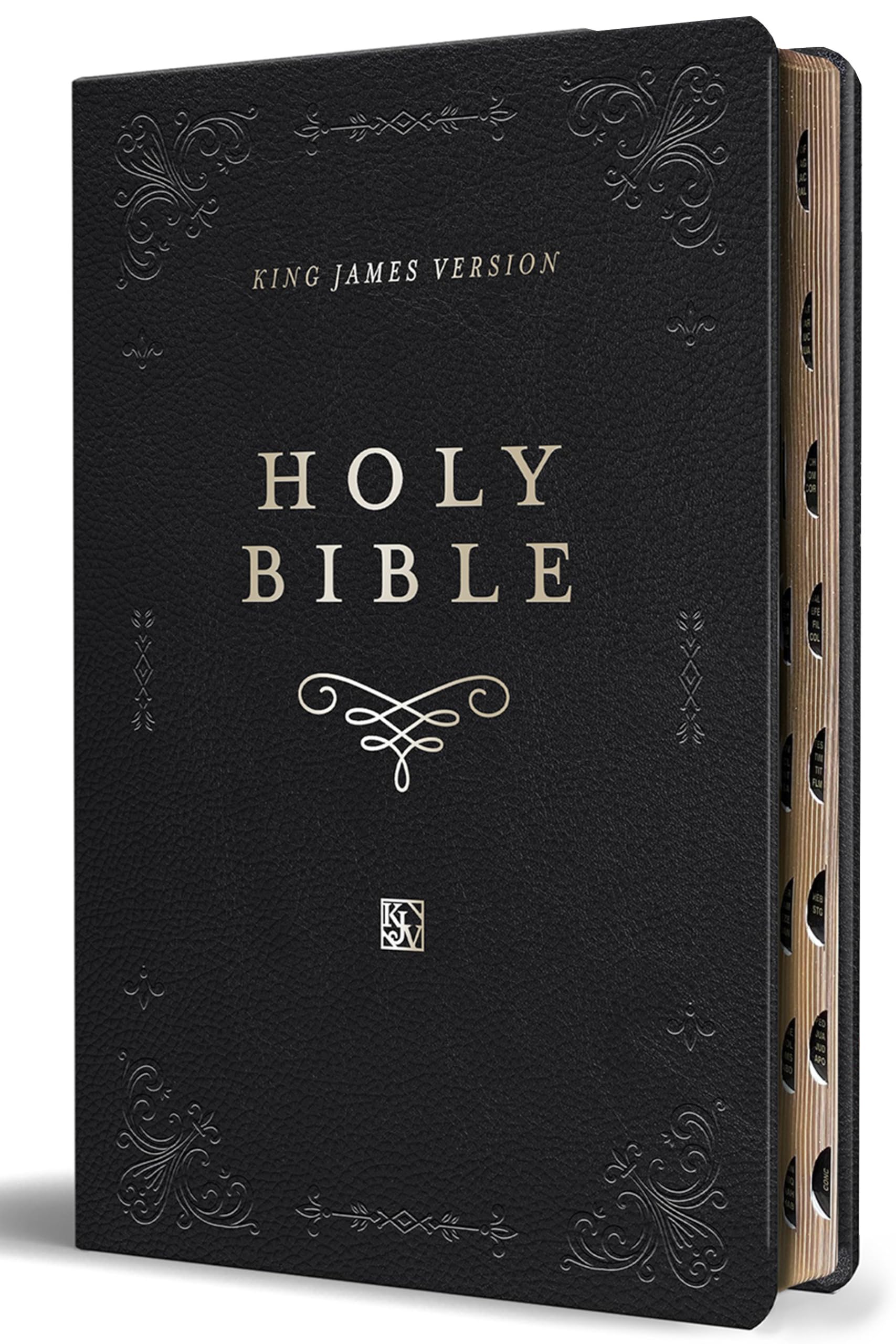 KJV Holy Bible, Giant Print Thinline Large format, Black Premium Imitation Leath er with Ribbon Marker, Red Letter, and Thumb Index: King James ... Index (KJV Large Size Giant Print Editions) Religion & Esotericism