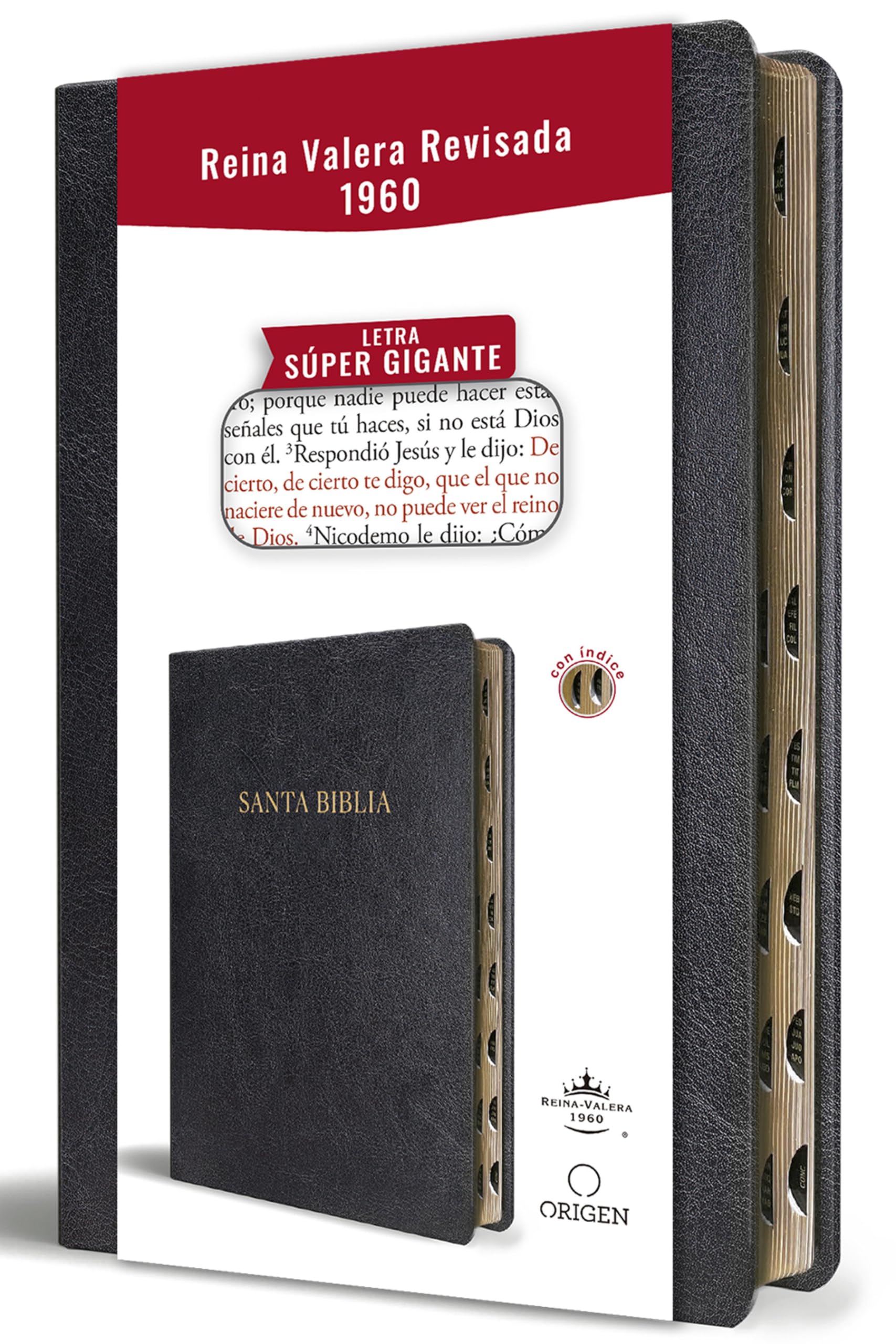 Biblia Reina Valera Revisada 1960 Letra Súper Gigante, Símil Piel Negro Con Índice / Spanish Bible Rvr 1960 Super Giant Print, Black Leathersoft W/ Thumb Religion & Esotericism
