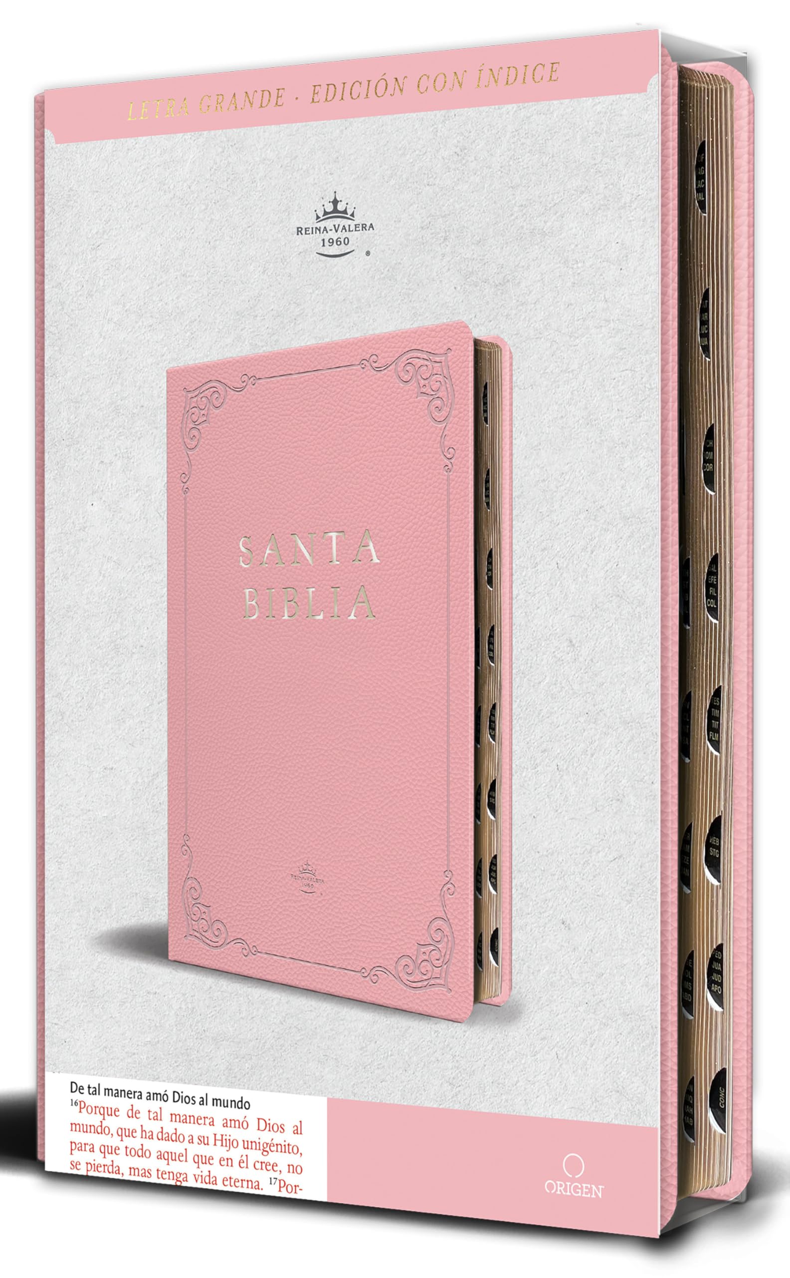 Biblia Rvr 1960 Letra Grande Tamaño Manual, Piel Rosada Con Índice / Spanish Bible Rvr 1960 Handy Size Large Print Leathersoft Pink with Index Religion & Esotericism