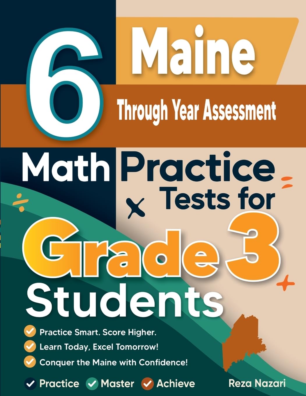 6 Maine Through Year Assessment Math Practice Tests for Grade 3 Students Education & Training