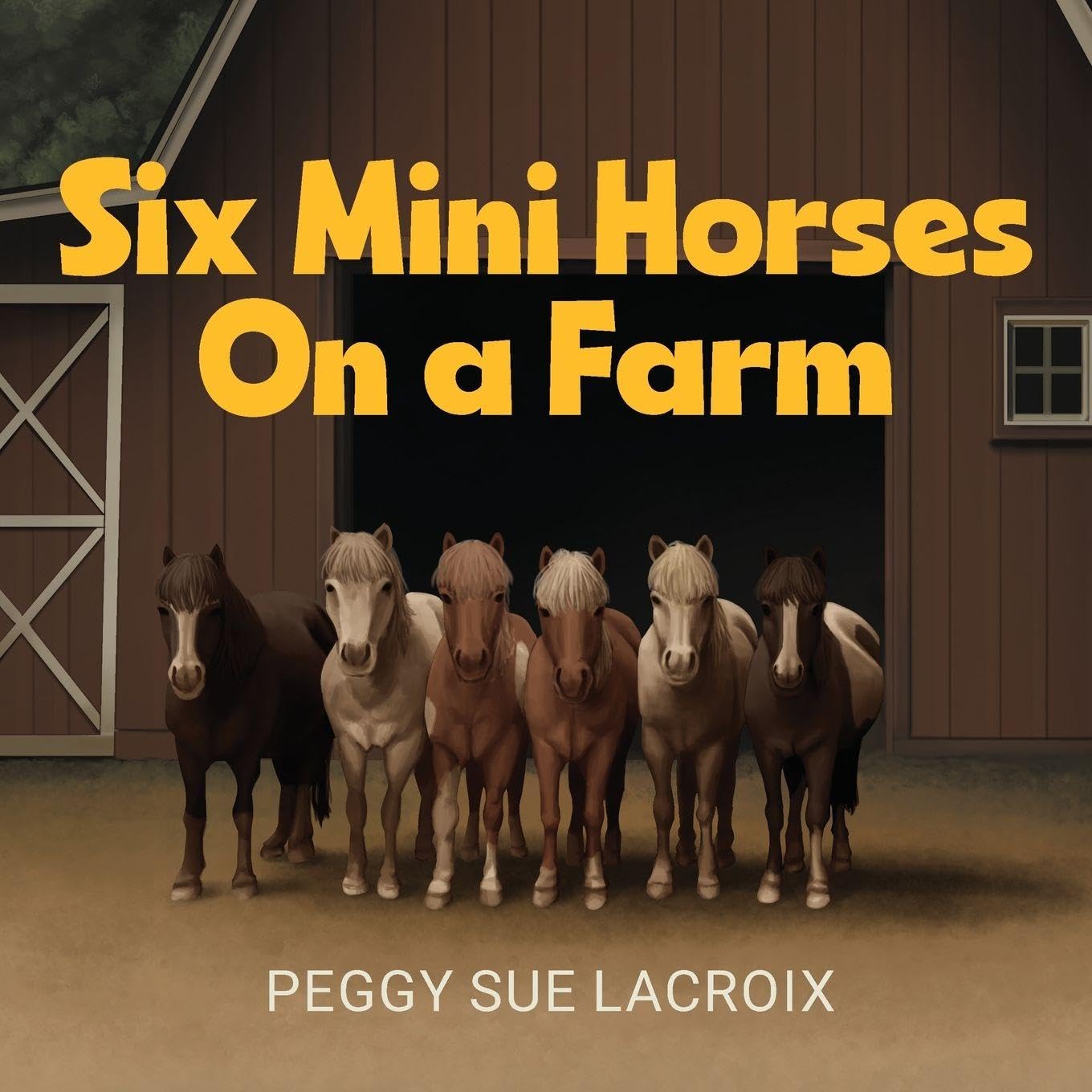 Six Mini Horses On a Farm Pets