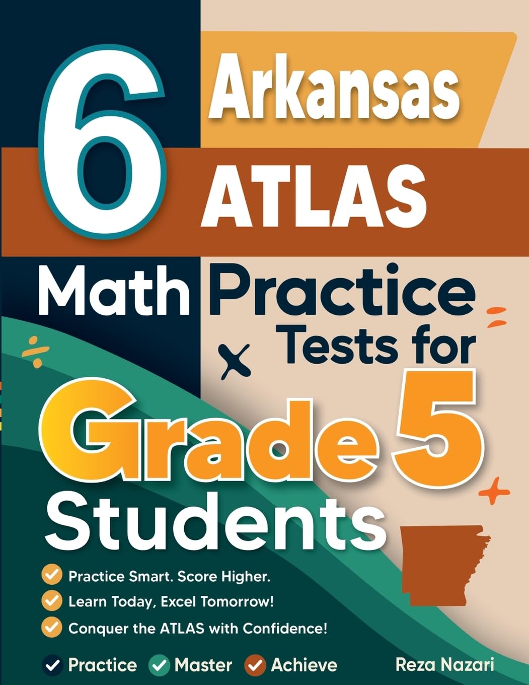 6 Arkansas ATLAS Grade 5 Math Practice Tests Books