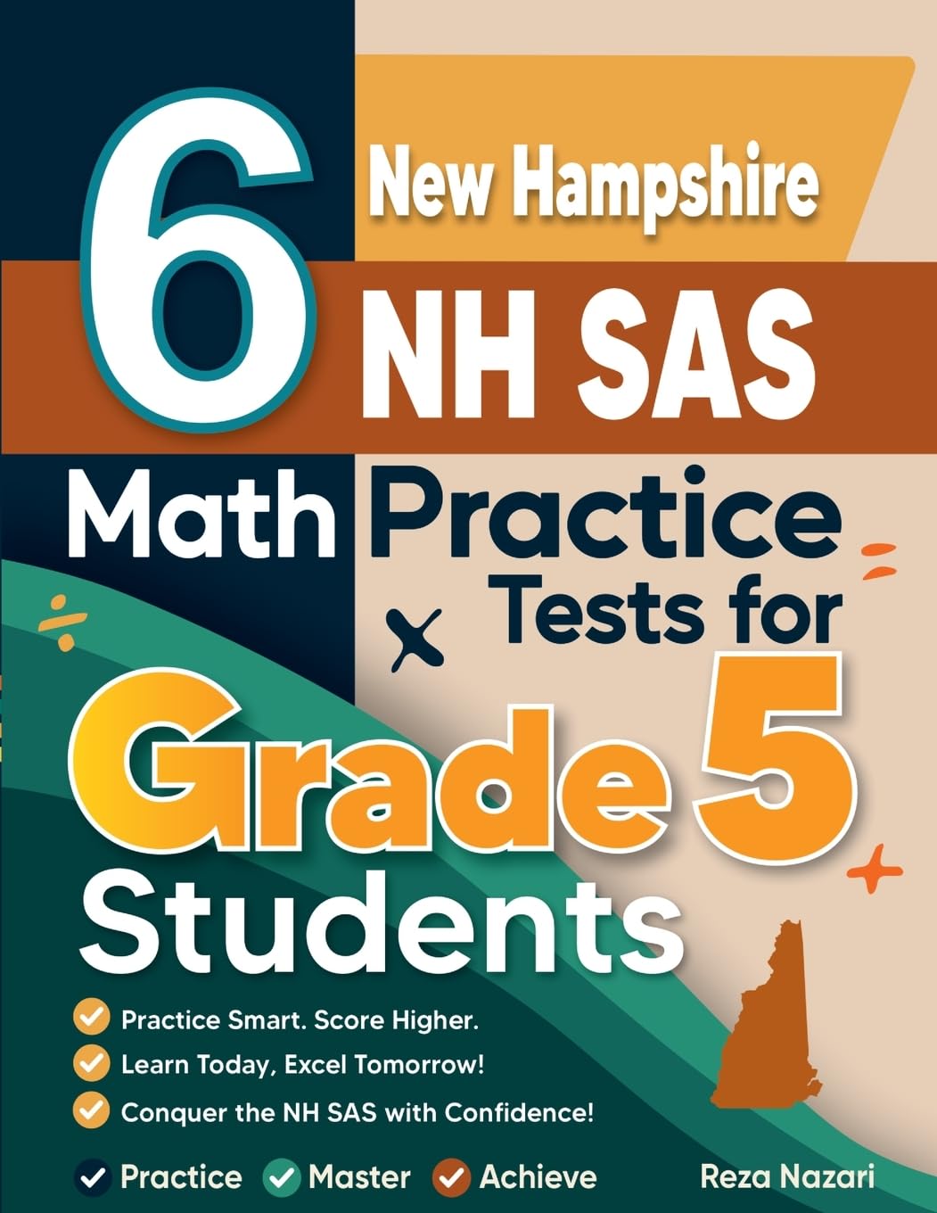 6 New Hampshire NH SAS Grade 5 Math Practice Tests Books