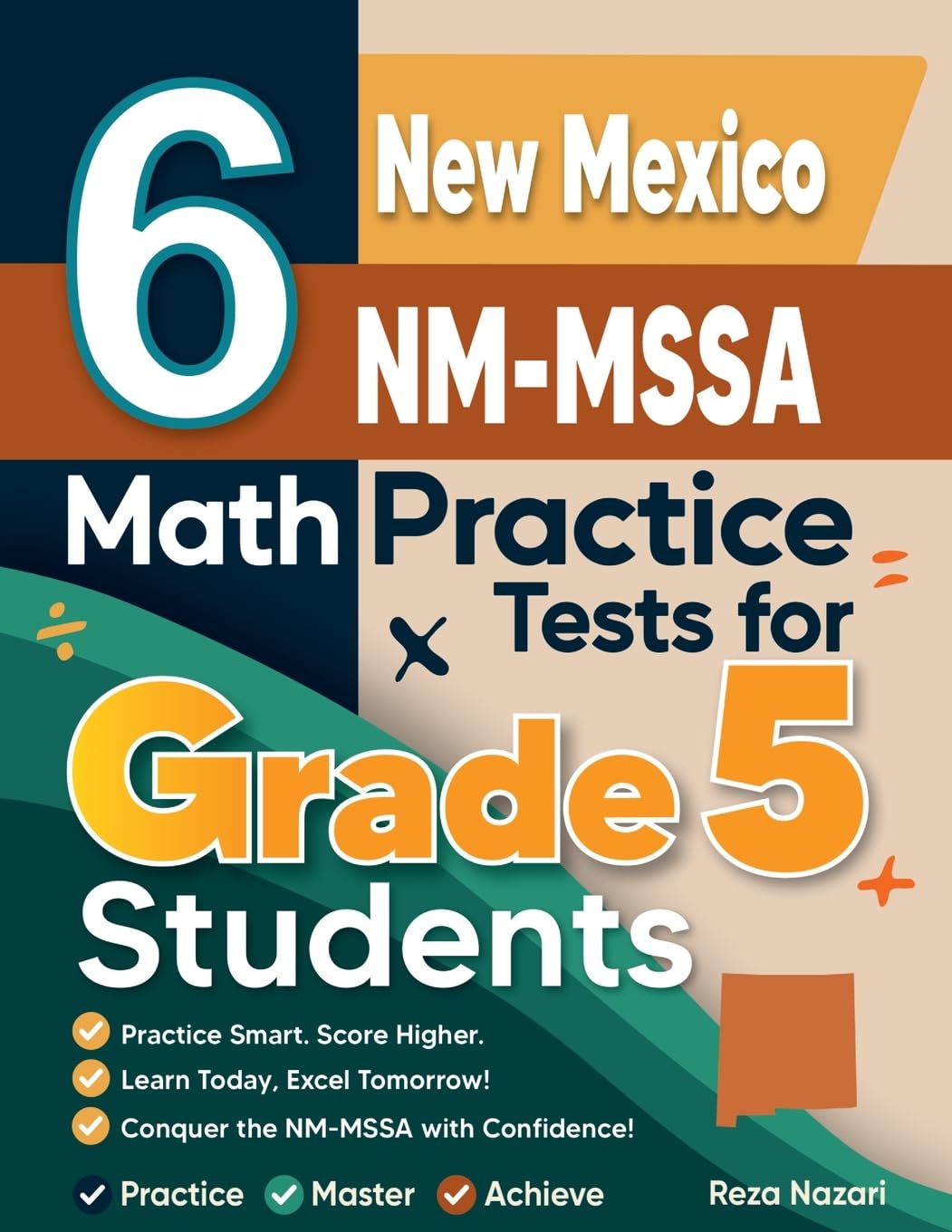 6 New Mexico NM-MSSA Grade 5 Math Practice Tests Books