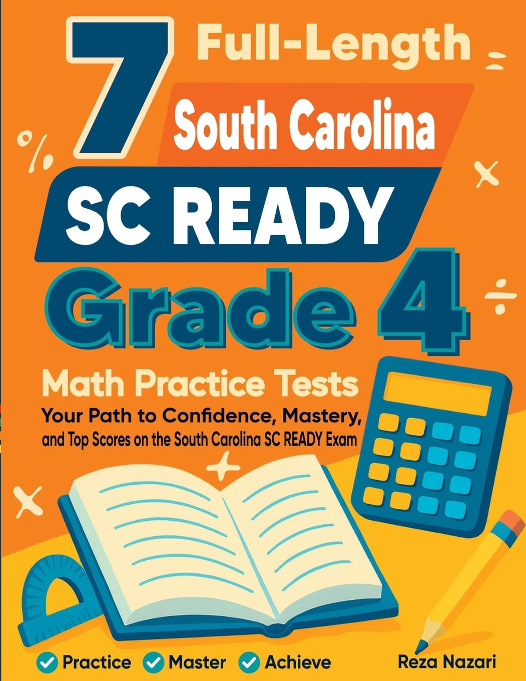 7 Full-Length South Carolina SC READY Grade 4 Math Practice Tests Non-fiction