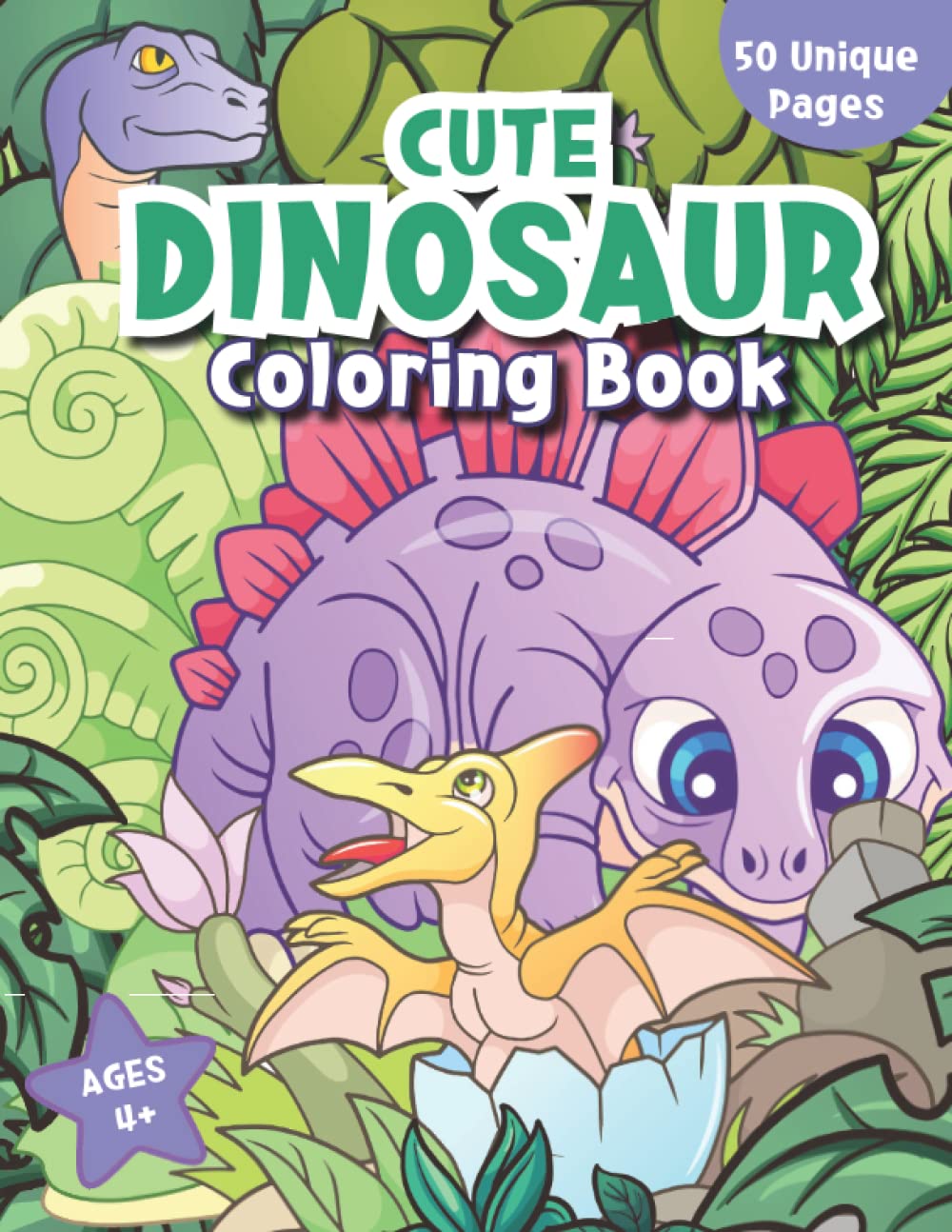Cute Dinosaur Coloring Book: For Kids Ages 4+ book