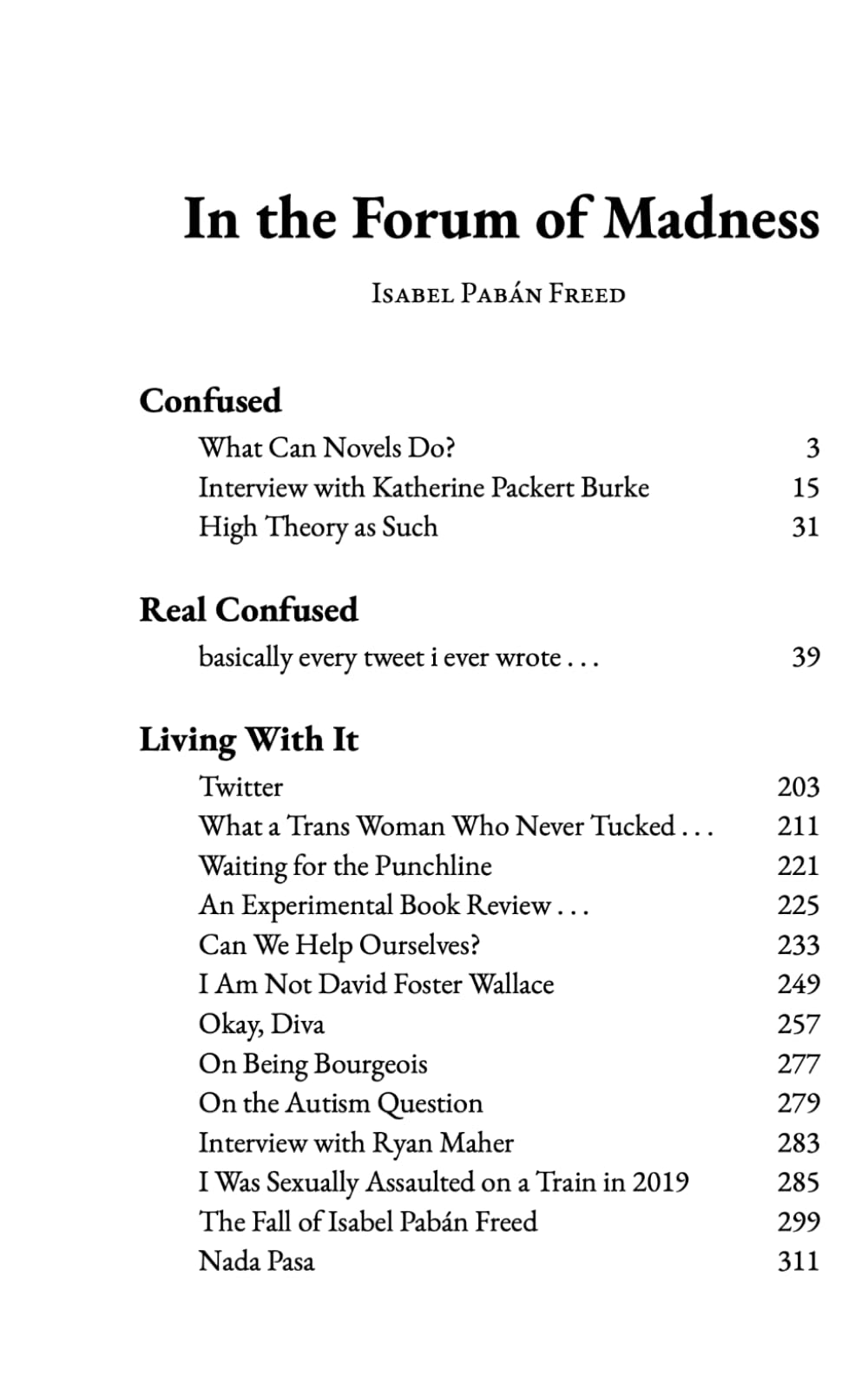 In the Forum of Madness Contemporary literature