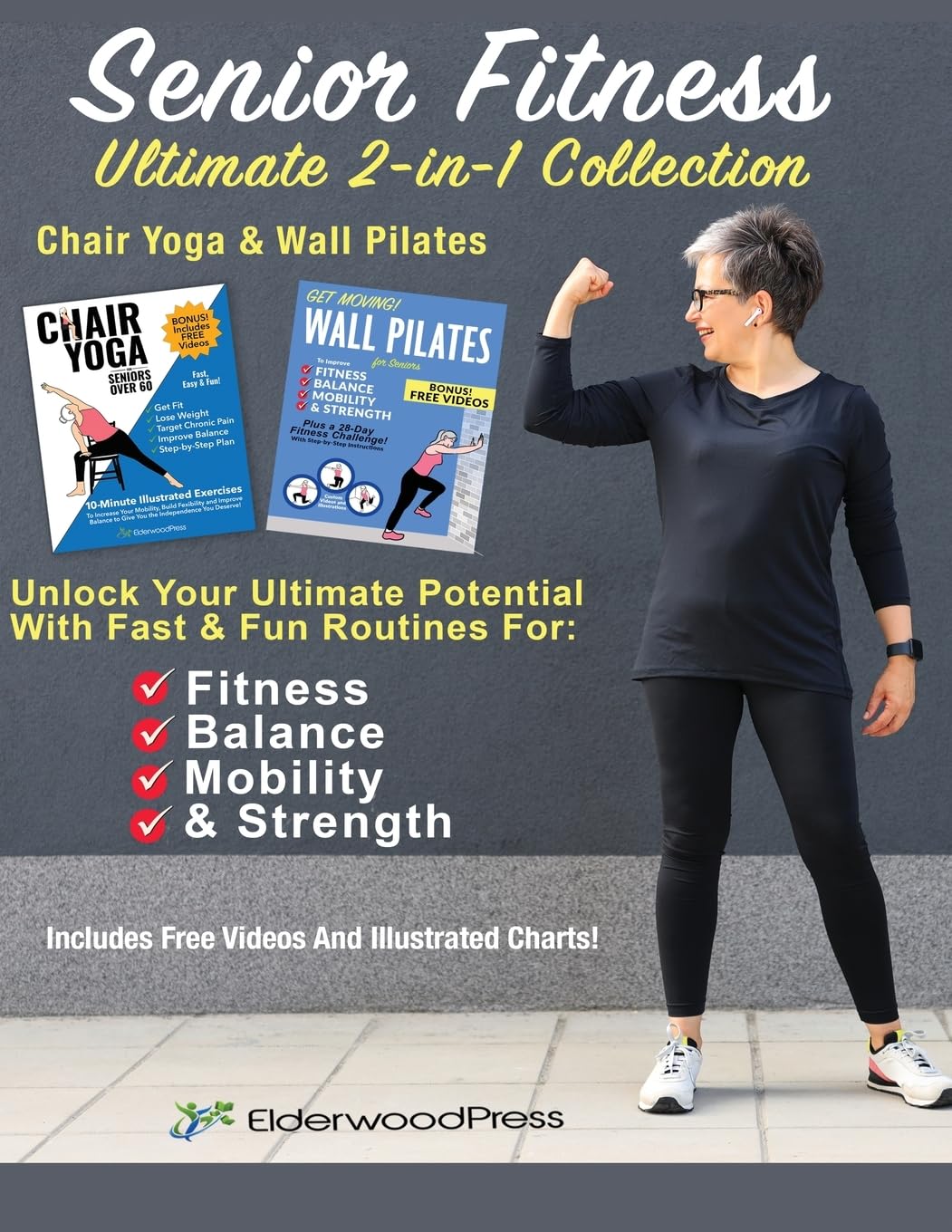 Senior Fitness Ultimate 2-in-1 Collection-Chair Yoga & Wall Pilates Health, Nutrition & Fitness