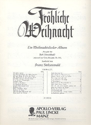 Fröhliche Weihnacht: Ein Weihnachtslieder-Album mit ein- und zweistimmigem Gesang in leichter Bearbeitung. 2 Sopran-Blockflöten (Violinen/Mandolinen) und Klavier. Bass. Medicine