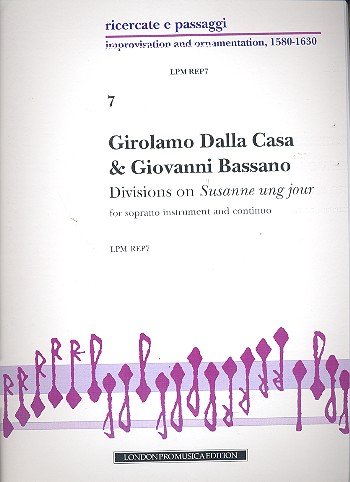 Divisions on Susanne Ung jour: for treble instrument and bc Music