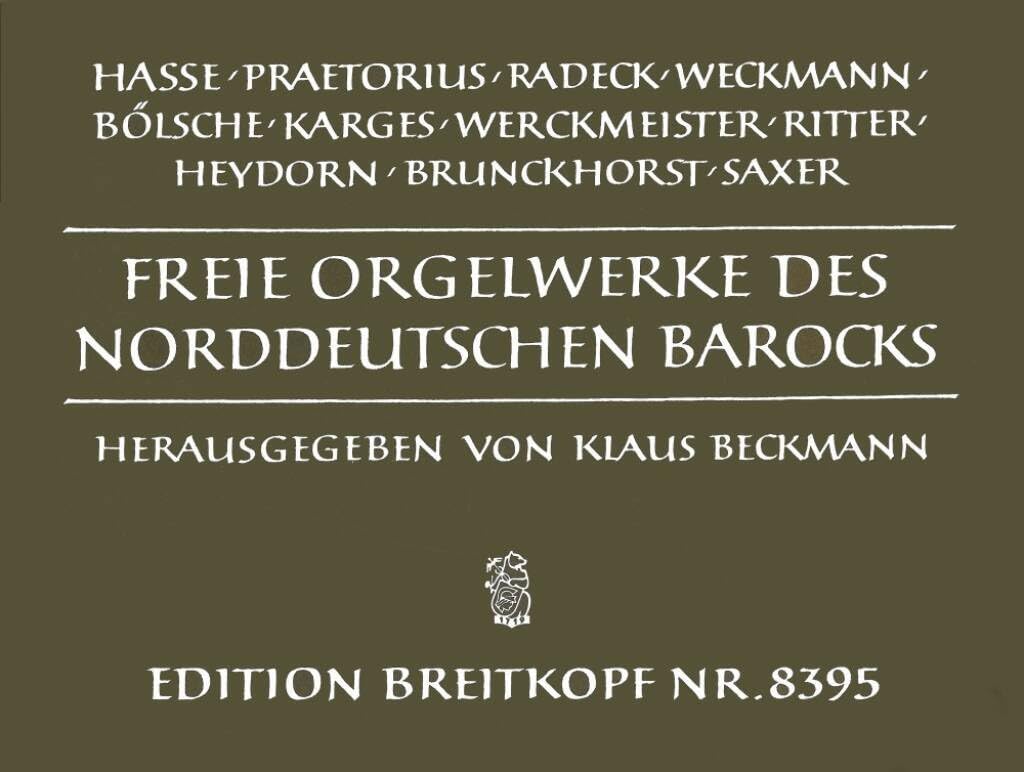 Freie Orgelwerke des norddeutschen Barocks - Breitkopf Urtext (EB 8395) Sheet Music