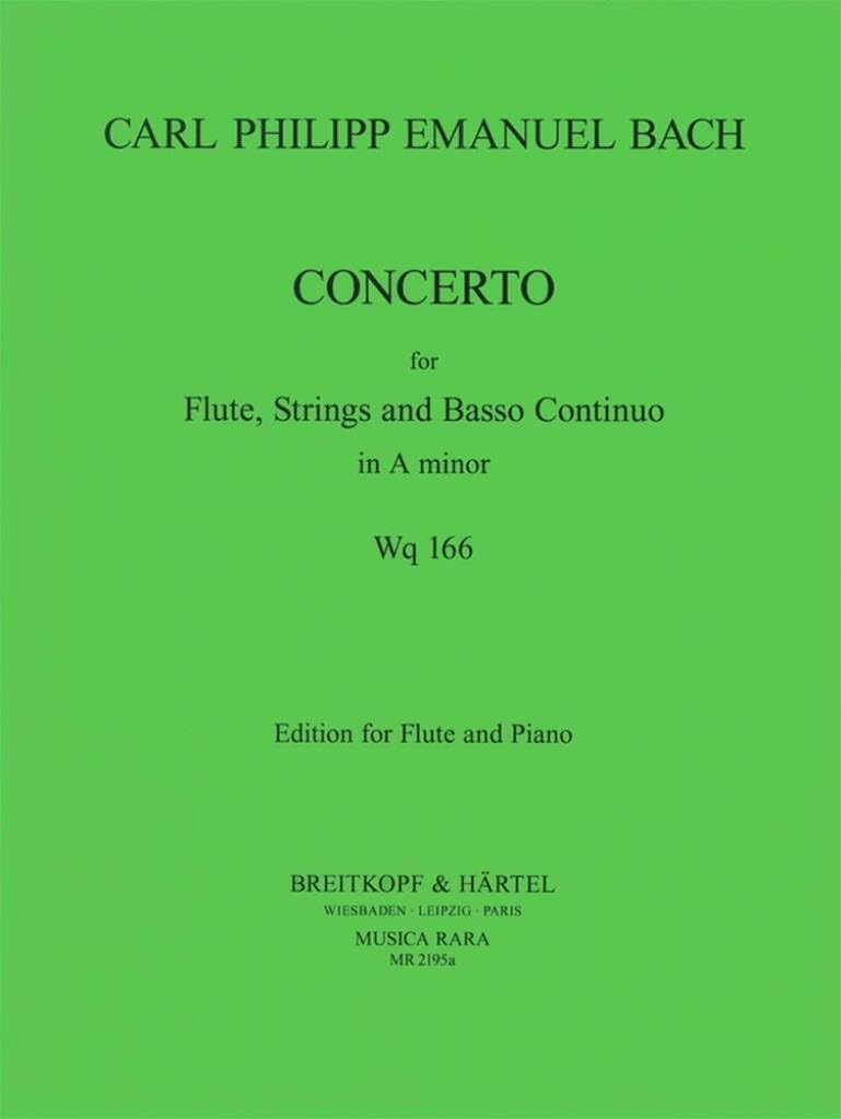 Flötenkonzert a-moll Wq 166 - Ausgabe für Flöte und Klavier (MR 2195a) Sheet Music