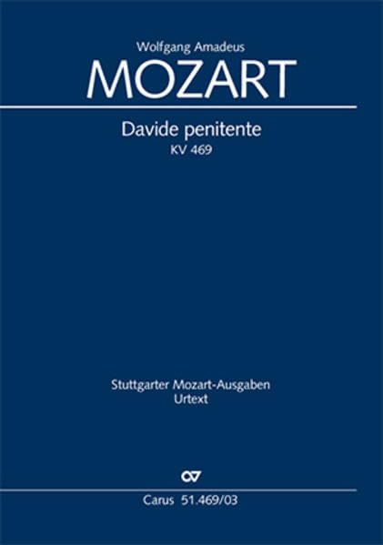 Davide penitente, Kantate, Klavierausgabe book